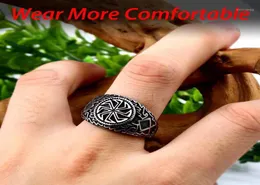Cluster Rings Steel Solider Viking Celtic Solar Symbol Wheel Ring Amulet rostfri nordisk slavisk hednisk smycken14144993