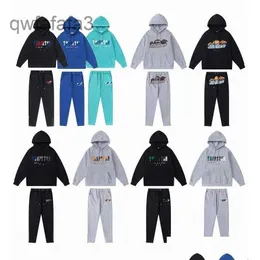 Men's Tracksuits Designer Mens Trapstar Embroidery Pl Rainbow Towel Decoding Hooded Sportswear Men and Women Suit Zipper Trousers Dr Dh0be 6FQX