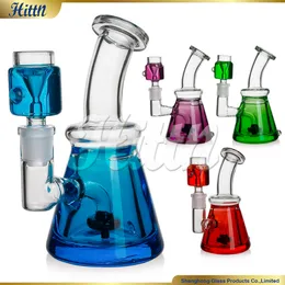 6.3 Inches Freezable Glycerin Bong Glass Bubbler Showerhead Perc 420 Smoking Water Pipe with 14mm Glycerin Bowl Blue Red Purple Green
