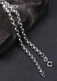 Genuine 925 Sterling Silver Sweater Chains Necklaces For Women And Men Round Shape Beaded Necklace Accessories 1832 inch 210323175551388