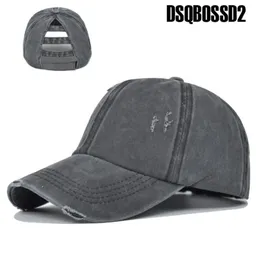 DSQBOSSD2 NYTT SOMMER HAT HOLE RETRO SPORTSVÄNDNING HAT Rebound Washed Cotton Cap Casual Ponytail Loose Baseball Cap Ladies Justab3033695