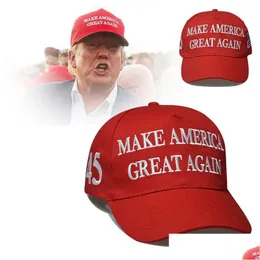 Chapéus de festa Trump Activity Party Chapéus de algodão bordado Basebal 45-47 Make America Great Again Sports Hat Ss0412 Drop Delivery Home Gar Otkbo