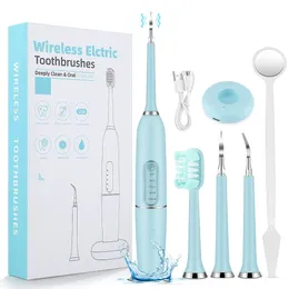 Ультразвуковой электрический инструмент для чистки зубов, отбеливание зубов, электрическая зубная щетка, индукционная зарядка, очиститель зубов, средство для удаления зубного камня 231225