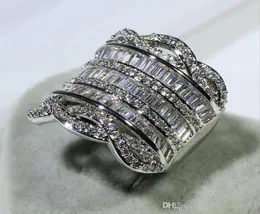 Joias de luxo exclusivas 925 prata esterlina full stack 5a zircônia cúbica cz diamante anéis largos festa feminina casamento banda de dedo 3265216