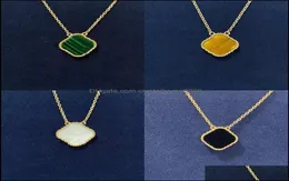 Pendant Necklaces 925 Sier Jewelry Pendants 18K Lucky Fourleaf Clover Necklace Van Female Rose Gold Leaf Classic Fashion Natural S3623239