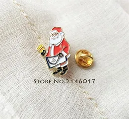 100pcs Özel Emaye Metal Pimleri Broşa Master Önlük Yaka Pin Santa MA Noel Rozeti Mason Mason Karikatür Noel Men31563456819