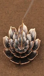 Incense Burner Reflux Stick Incense Holder Home Buddhism Decoration Coil Censer With Lotus Flower Shape Bronze Copper Zen Budd6007687
