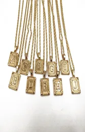 Rongho Vintage Metal Gold Letter Pendant Necklace for Women Rectangle Shield Choker Necklace Punk Boho Chain Necklace Bijoux 20193893444