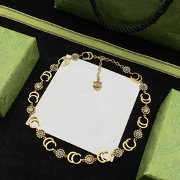Catene Collana a catena di girasole con pietre preziose in oro e argento, collane di marca appositamente progettate per le donne, gioielli di design personalizzati, regalo nuziale per matrimoni
