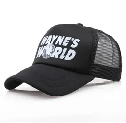 Whole Black Waynes World Baseball Caps Unisex Hip Hop Hat Sunhat Wayne039s World Hat Costume Embroidered Mesh Hats Trucker 9688246