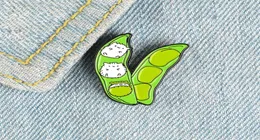 Pea baby cartoon pins brooches for women cute white kitten enamel pin green plant vegetable lapel pin badge shirt bag jewelry girl5286381