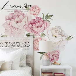 Stickers wall sticker Peony Flowers stickers home decoration Watercolor wall decor art kids room decoration bedroom decor house sticker