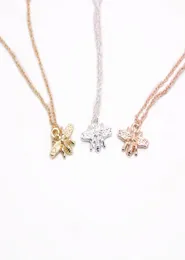 New Trendy Classic Bee Prendant Necklace Cute Cartoon Incects Necklace Gold Silver Rose Three Color Optial6069623