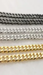 Veel 5 meter in bulk 5 MM zwartzilver goud roestvrij staal Curb Link Chain bevindingen sieraden markering DIY ketting bracelet2007160