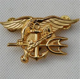 Selo da Marinha dos EUA Águia Âncora Tridente Mini Medalha Uniforme Insígnia Crachá Crachá de Ouro Halloween Cosplay Toy191p6560862