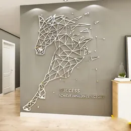 Stickers Simple line horse Acrylic wall stickers 3d DIY Home decor Living room Mirror wall sticker Fashion creativity Home art wall decor L