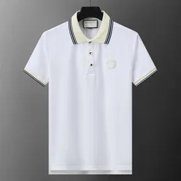 Vår sommarmens polo skjorta Italien shorts ärm designer polos tshirt lapel män strumpebrev Little Bee Printing Clothing M-3XL