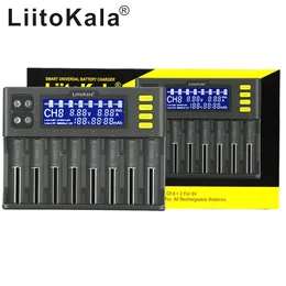 Ladegeräte LiitoKala LiiS8 Batterieladegerät 18650 Ladegerät 8Slot AutoPolarity Detect Für 18650 26650 21700 14500 10440 16340 CR123AAA AAA 1.