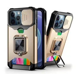 Mobile Cases TPU PC 2 IN 1 ShockProof Slide Window Bultin Kickstand Phone Case for IPhone 131193499