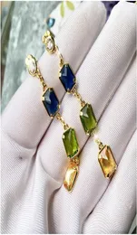 أقراط قطرة الخرز المصنوعة يدويًا للنساء متعدد الألوان الطويل بوهيميان أزياء أزياء المجوهرات بيان الأقراط المجوهرات 9514620
