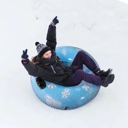 Aufblasbares schwimmendes Skibrett, verdickter Skiring, PVC-Skibrettschlitten mit Griffen, Schneering-Skiausrüstung 231225