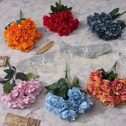 Wedding Silk Cloth 7 Peony Home salon Fake Flower Hotel Table Decoration Symulacja Zestaw Flower Flower Props Eh