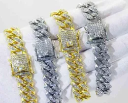 Hip hop trendsetter 1m flat bottom CUBAN CHAIN diamond bracelet men039s and women039s hiphop gold plated necklace5277838