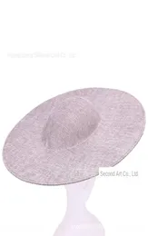 Cor sólida em branco redondo superior titular diy adulto inferior embrião 40cm aba grande diy chapéu inferior derby hat6282689