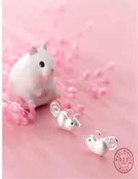 Wantme 100 925 prata esterlina jóias 3d personalizado rato rato brincos para mulheres meninas moda animal pendientes mujer 218121006