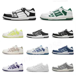 Designer Skel Top Low Men Women Shoes Bones Hi Leather Sneakers Luxury Skeleton Blue Red White Black Green Gray Pink couple casual Mens Womens shoes Z25