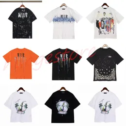 Summer Men's T-shirts Quality Designer Men Amirs T-shirt Print T-shirts Short Sleeve Casual Letter T-shirt Loose Men's Tee Crewneck Oversize Tee Graffiti T-shirts W9