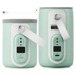 Baby Nursing Bottle Heater Safe Isolated Bag USB uppladdningsbar mjölkvatten varmare täckning för spädbarnsresande tillbehör 231225