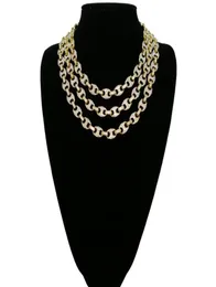 Hip Hop 12mm Gold Silver Color مطلي بالثليث Out Puff Marine Anchpr chain necklace bling necklace for men262q2512606