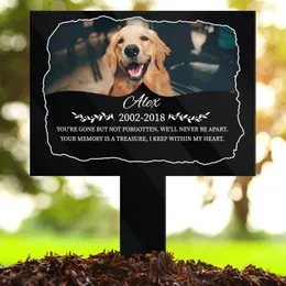 Anpassad hundkattminnesgästergård Stake Pet Loss Grave Marker Outdoor Plaque Gift 231225