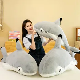 130 cm Shark Cat Plush Toy Birthday Anniversary Gift Soft Sleeping Pillow Office Snooze Stuffed Animal Home Comfort 231225