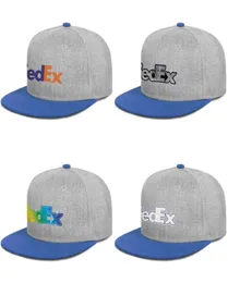 FedEx Federal Express Corporation logo blu da uomo e da donna con chiusura a scatto e visiera piatta, stile baseball montato, personalizza cappelli da corsa g9329632