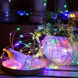 Stringa di luci a LED da 5 m/197 pollici, luci a corda a batteria, luci a corda in filo di rame, mini luci a LED alimentate a batteria per camera da letto, Natale, feste, matrimoni, decorazioni.
