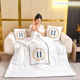 Fashion Embroidery Car Cushion and Quilt Dual-Use Cars Cushion Office Lunch Break Airable Cover Sofa Cushion Nap Pillow Blanket