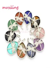 잠자리수 Drtop Natural Stone Pendants Pendulum Silver Plated Charms Crystal Fashion Jewelry women9102297