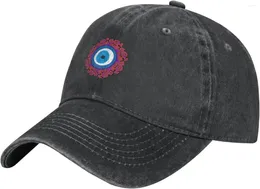 Top Caps Nazar Muset Türk Oriental Göz Beyzbol Kapağı - Ayarlanabilir Yıkanmış Pamuklu Vintage Baba Şapkası Unisex Spor Hayranları Siyah