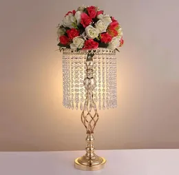 Dekoration strass kandelabra bröllopsfest elegant ljushållare vackert bord mittpunkt vas Stand crystal candlestick bröllop dekorati