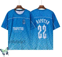 Trapstar Mesh Voetbalshirt Blauw Nr. 22 Heren Sportkleding T-shirt Vrije tijd Trend Mode 2023 PRI2