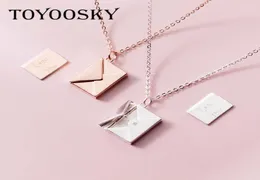 Toyoosky äkta 925 Sterling Silver Pendant Necklace Women Envelope Lover Letter Pendant Presents To Girlfriend5756922