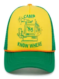 Dustin 2019 Stranger Hat Things Retro Mesh Trucker Cap Yellow Green 85 Vet Var justerbar Cap -present Halloween4407465