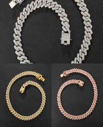 Hip Hop AAA Bling 135mm Chain de broche cubano 2Row Gelo Man Colar Diamond Zircon Cobble Men039S Colar Women039s Jóias 3480529