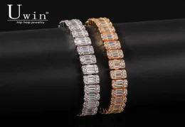 Uwin Baguette CZ Armband Iced Out Zirkon 85m HipHop Mode Punk Kette Bling Elegant Charms Schmuck 7 Zoll 8 Zoll 2106091922566