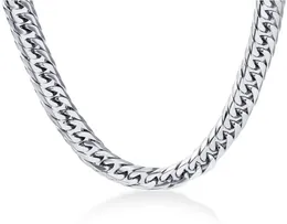 8mm breda män039s kedja Collana Uomo 24inch Stianless Steel Silver Plated Cadenas Hombre Halsband Fashion Jewelry9659663