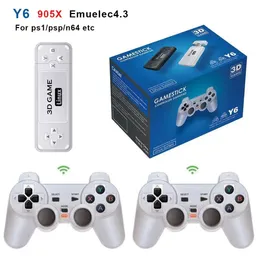 BOYHOM Y6 2 4G Wireless Game TV Stick Retro PS1 Family 4K HD Portable Video Console Support Multiplayer 10000 Games 231226