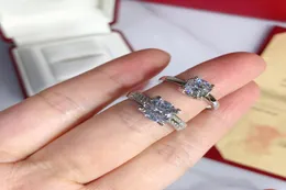 Diamants Ring Diamond Sterling Silver18Kゴールドメッキ2 Cダイヤモンドラグジュアリーブランド公式複製ダイヤモンドカップルエンゲージメントR2749950
