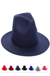 Mężczyźni kobiety jesienne zimowe czapki fedora imitacja wełna poczuła kapelusz mąż mody jazz panama cap fedoras chapau czapki skąpy brzegi hats Who5951794